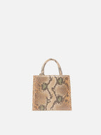 Borsa Shop Bag Mini stampa pitone beige