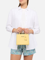 Shop Bag Mini in pelle giallo burro