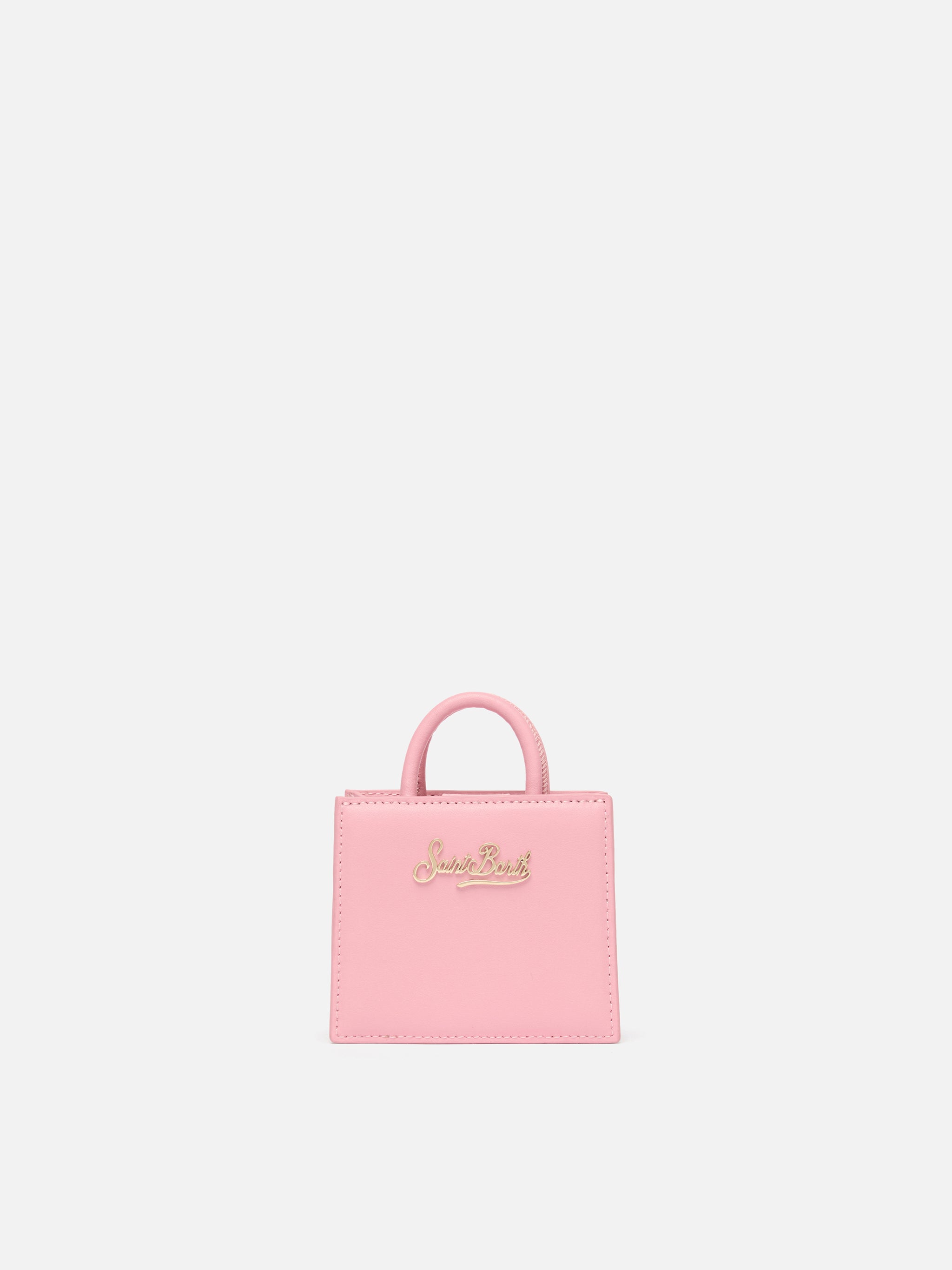 Shop Bag Micro in pelle rosa pastello