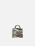 Micro borsa Shop Bag Micro in pelle e cavallino zebrato
