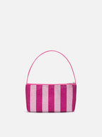 Mini Bag Strassy con strass rosa e argento