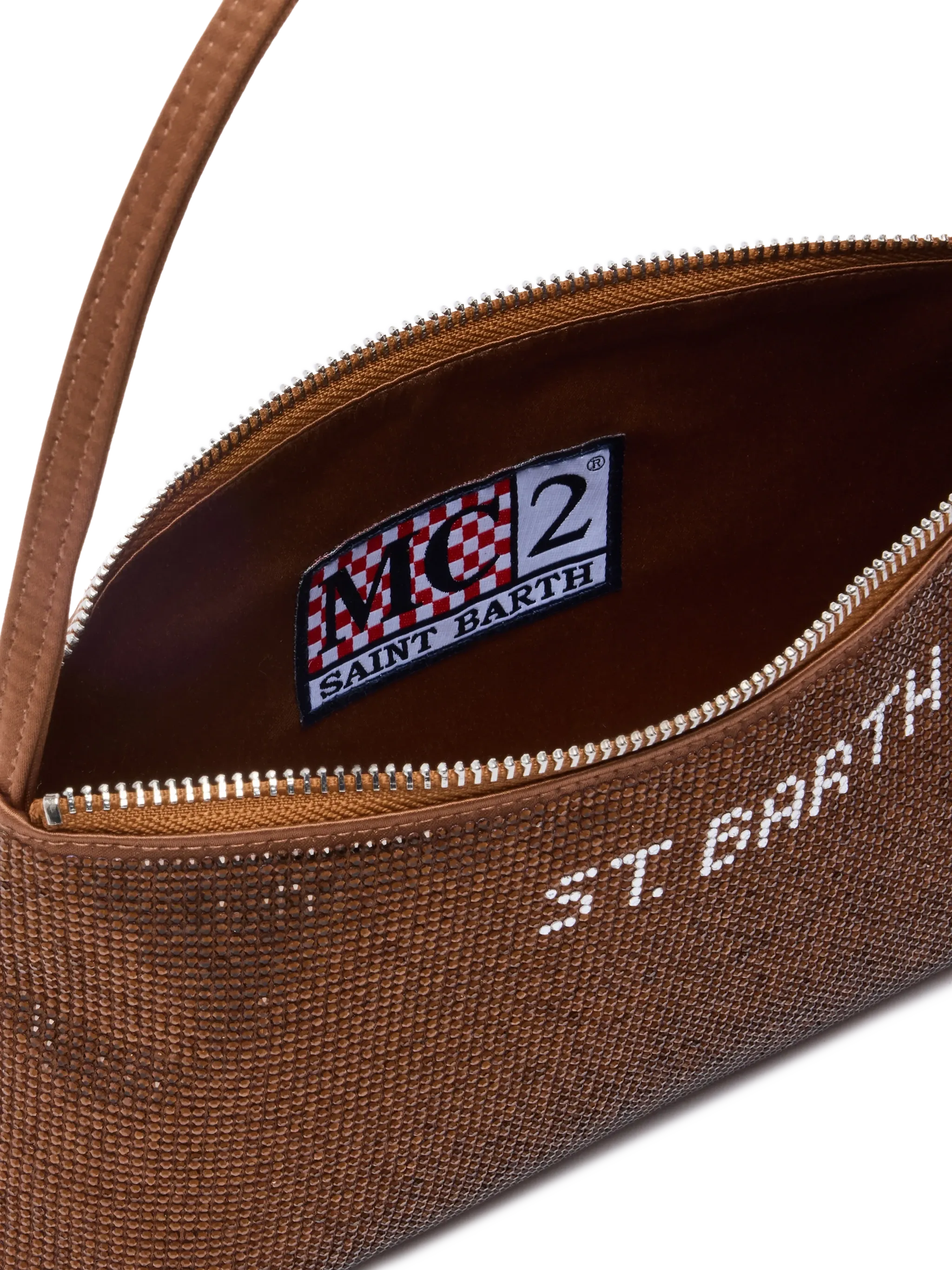 Mini Bag Strassy con strass marroni