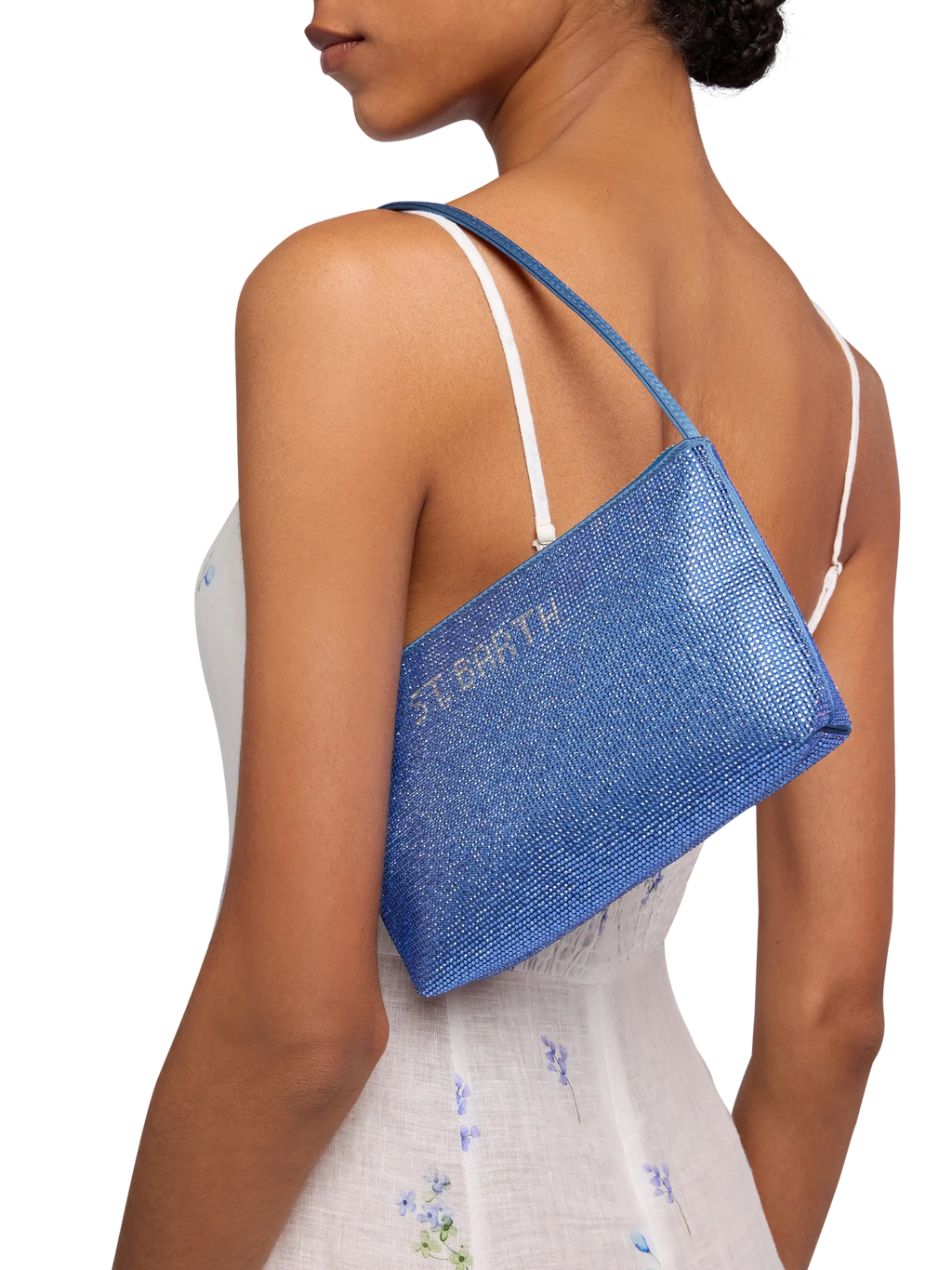 Mini Bag Strassy con strass blu avio