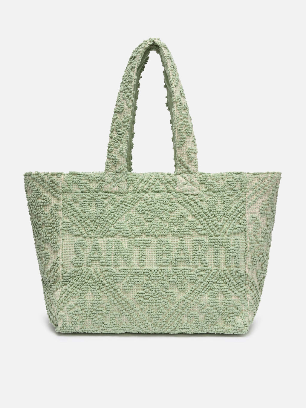 Tufting Cotton Tote Bag verde salvia