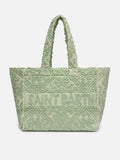 Tufting Cotton Tote Bag verde salvia