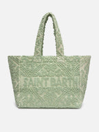Tufting Cotton Tote Bag verde salvia
