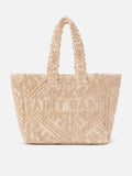 Borsa Tufting in cotone con ricamo in rilievo
