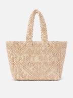 Borsa Tufting in cotone con ricamo in rilievo