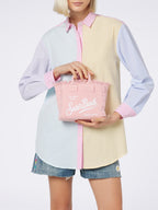 Borsa Mini Vanity in canvas di cotone rosa