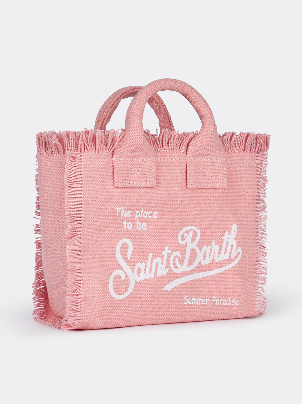 Borsa Mini Vanity in canvas di cotone rosa