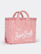Borsa Mini Vanity in canvas di cotone rosa
