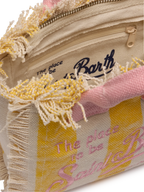 Borsa Mini Vanity in canvas di cotone con stampa a righe