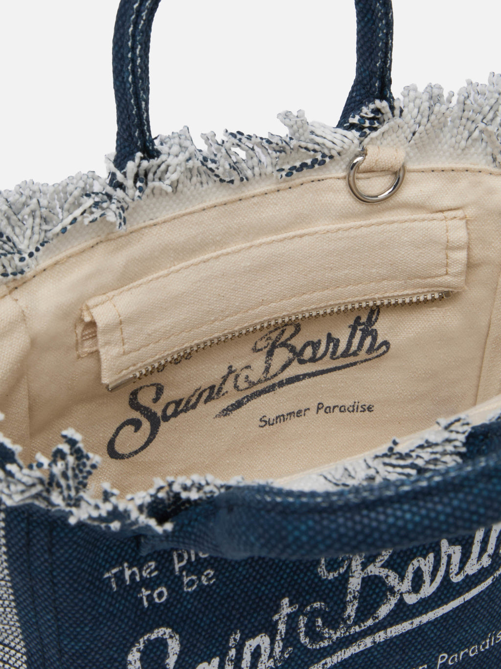 Borsa Mini Vanity in canvas di cotone indaco