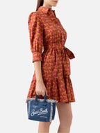 Borsa Mini Vanity in canvas di cotone indaco