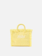 Borsa Vanity mini in tessuto effetto spugna con zebrato in rilievo