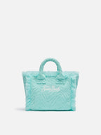 Mini Vanity Sponge Bag con stampa zebrata verde acqua in rilievo