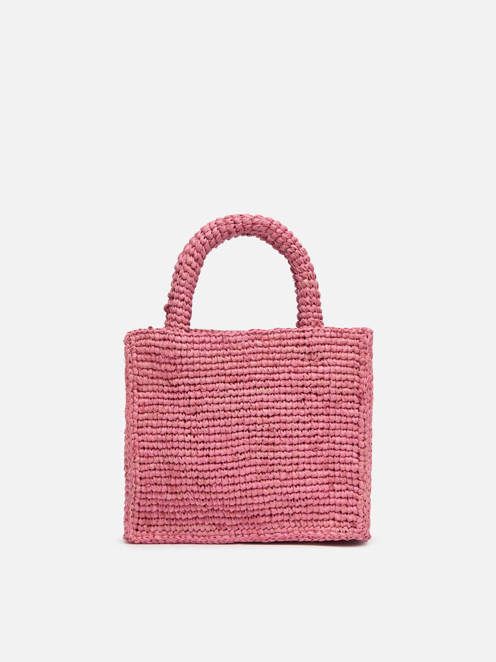 Borsa Mini Vanity in rafia rosa con ricamo Saint Barth