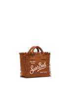 Borsa Mini Vanity in 100% LINO marrone