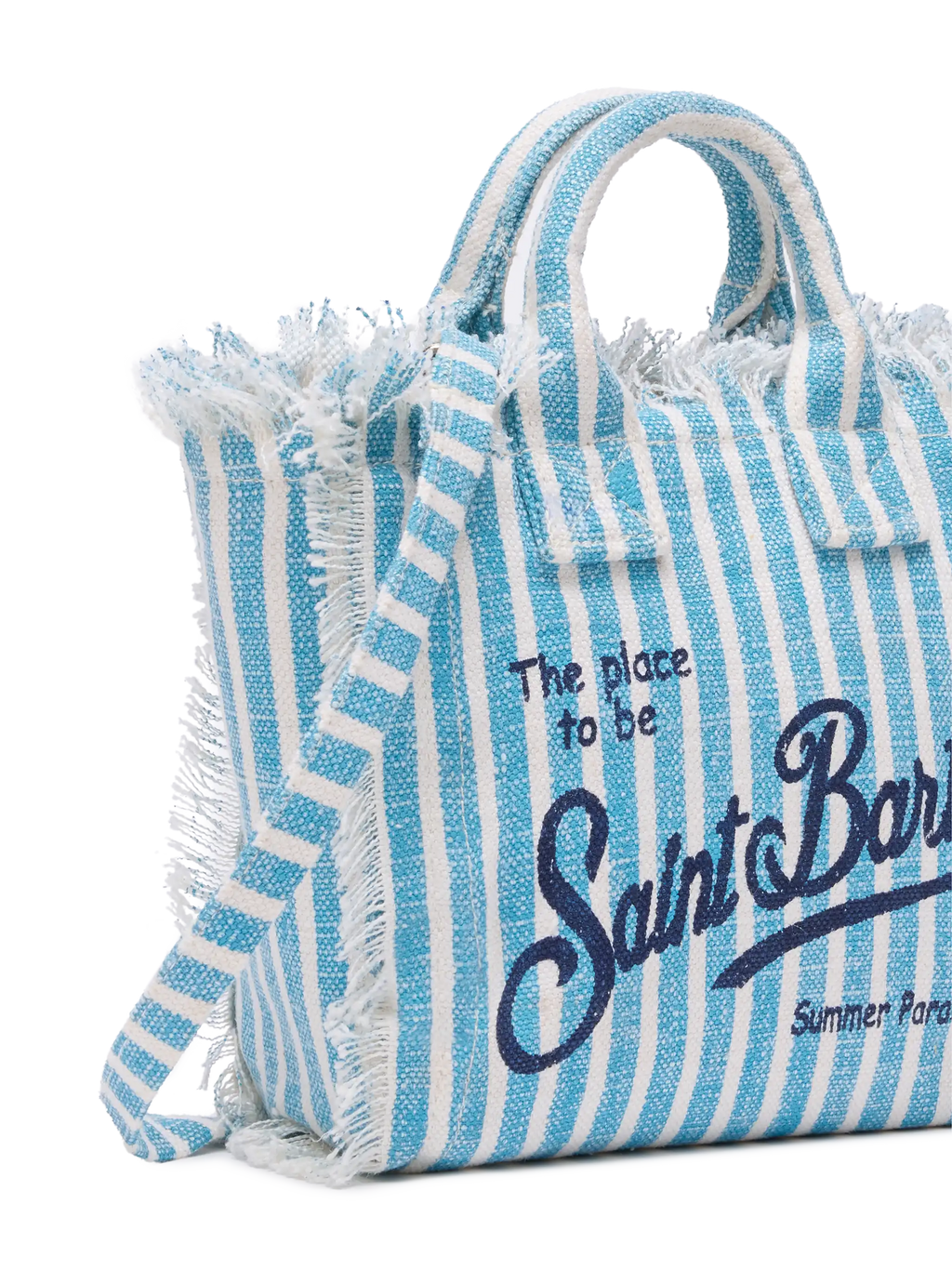 Borsa Mini Vanity in 100% LINO con stampa a righe