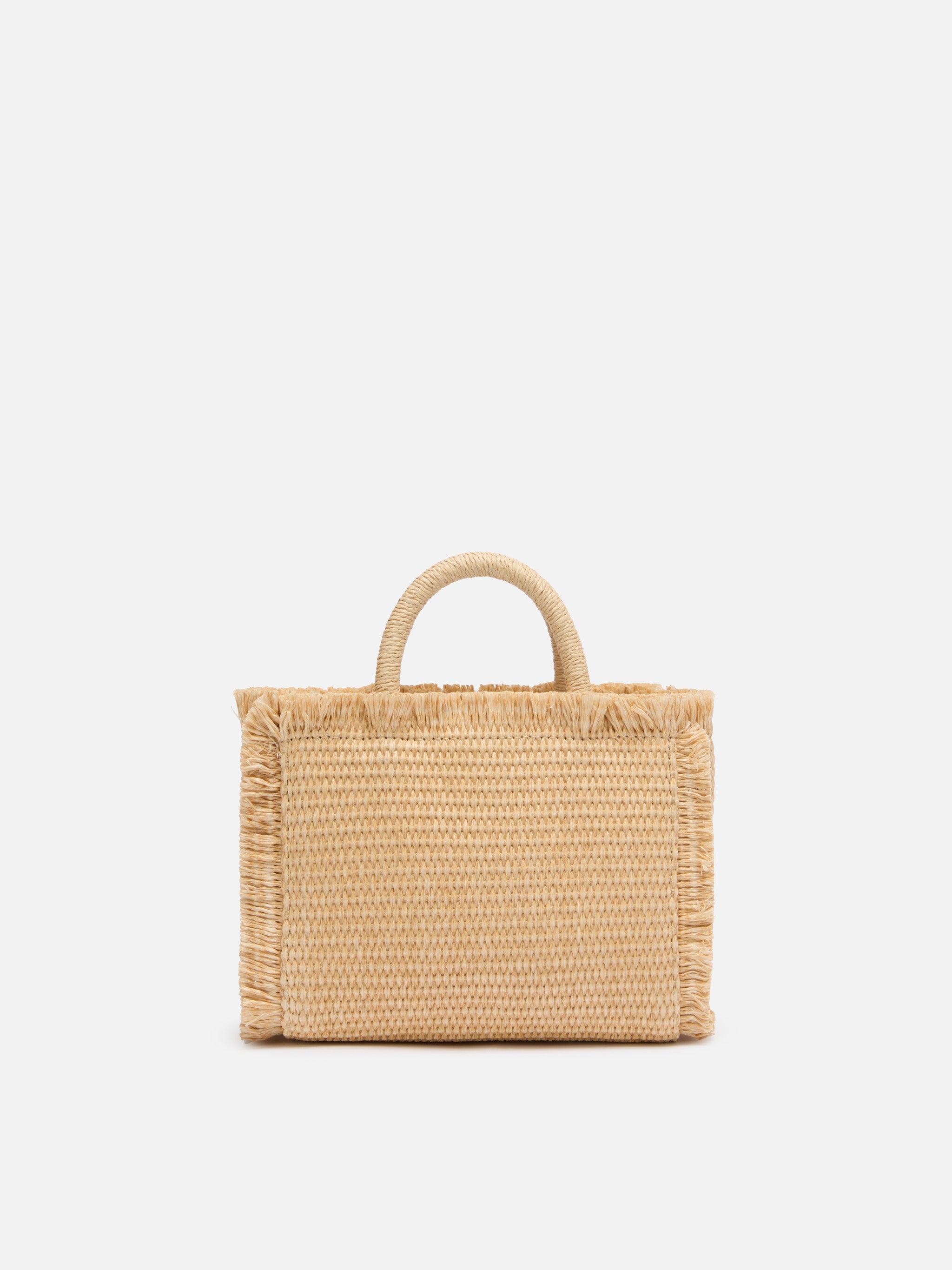 Borsa Mini Vanity beige effetto paglia
