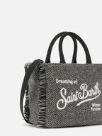 Borsa Vanity Mini Wool spigata nero e grigio