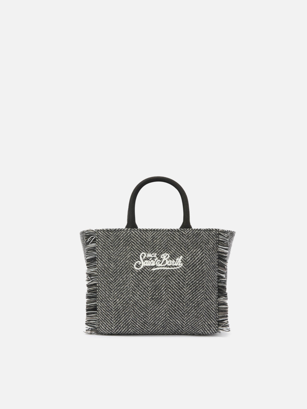 Borsa Vanity Mini Wool spigata nero e grigio