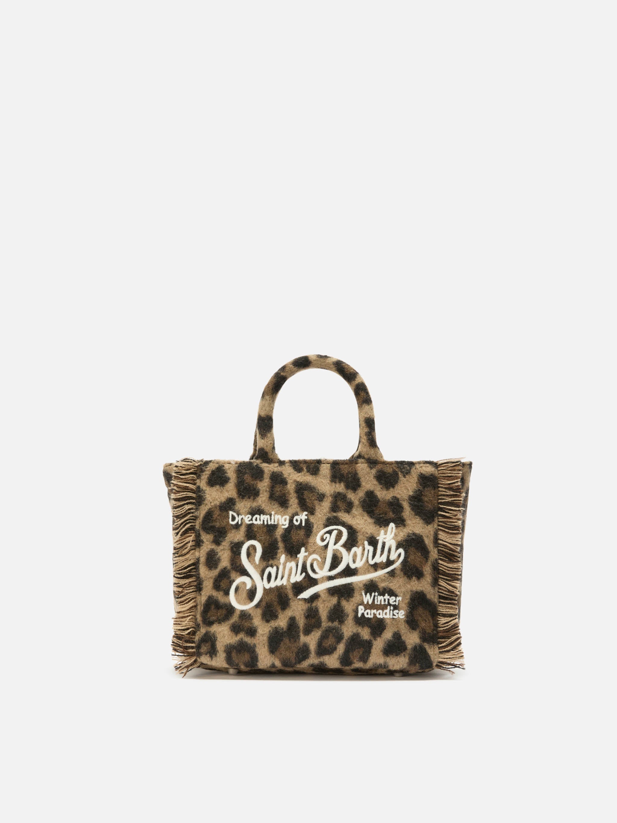 Borsa Vanity Mini Felt stampa leopardata