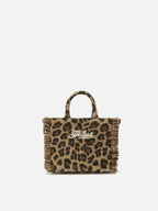 Borsa Vanity Mini Felt stampa leopardata