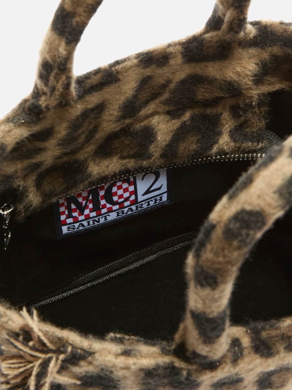 Borsa Vanity Mini Felt stampa leopardata
