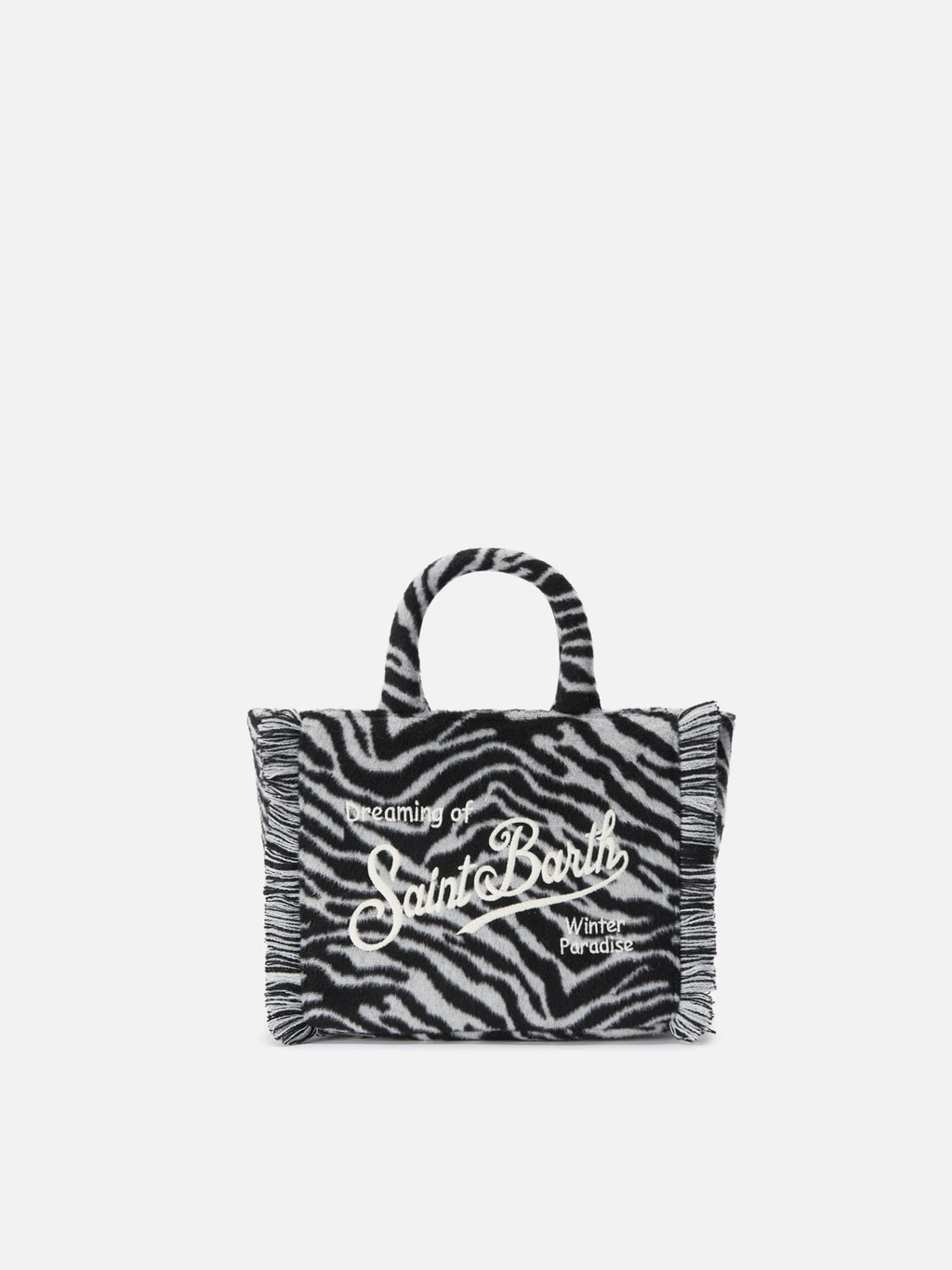 Borsa Vanity Mini Felt stampa zebra