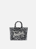 Borsa Vanity Mini Felt stampa zebra