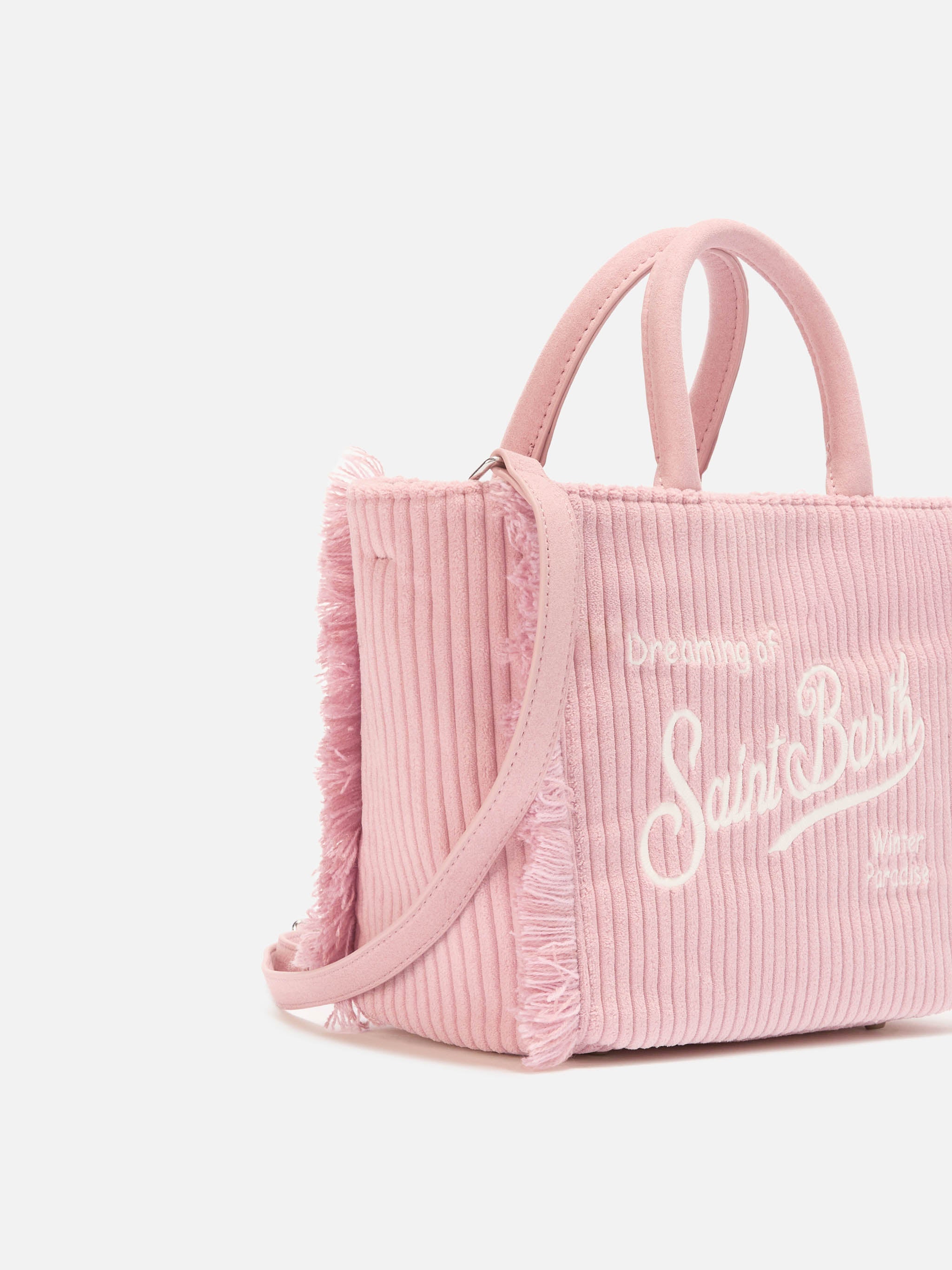 Borsa Vanity Mini Corduroy rosa