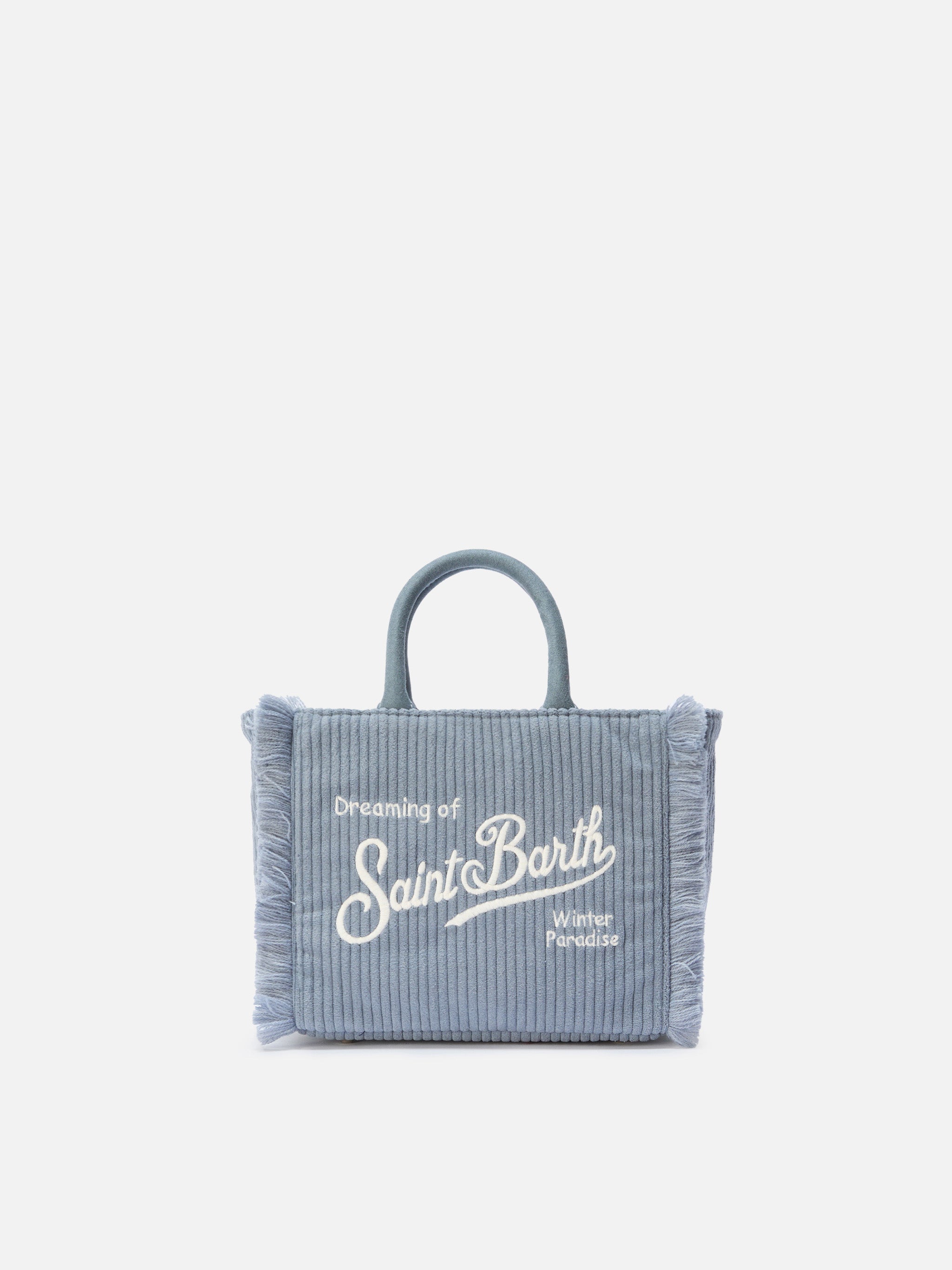 Borsa Vanity Mini Corduroy azzurro polvere