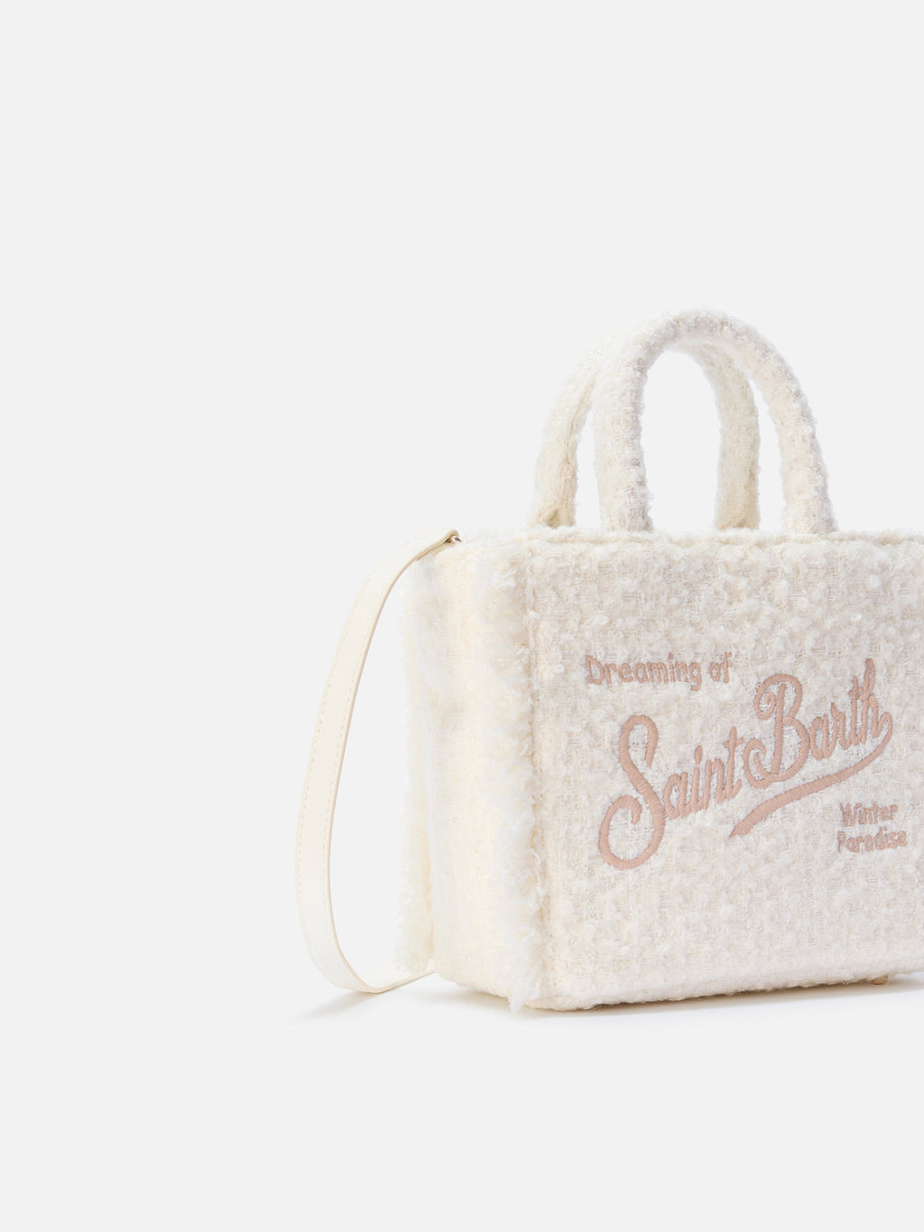 Borsa Vanity Mini Tweed bianca