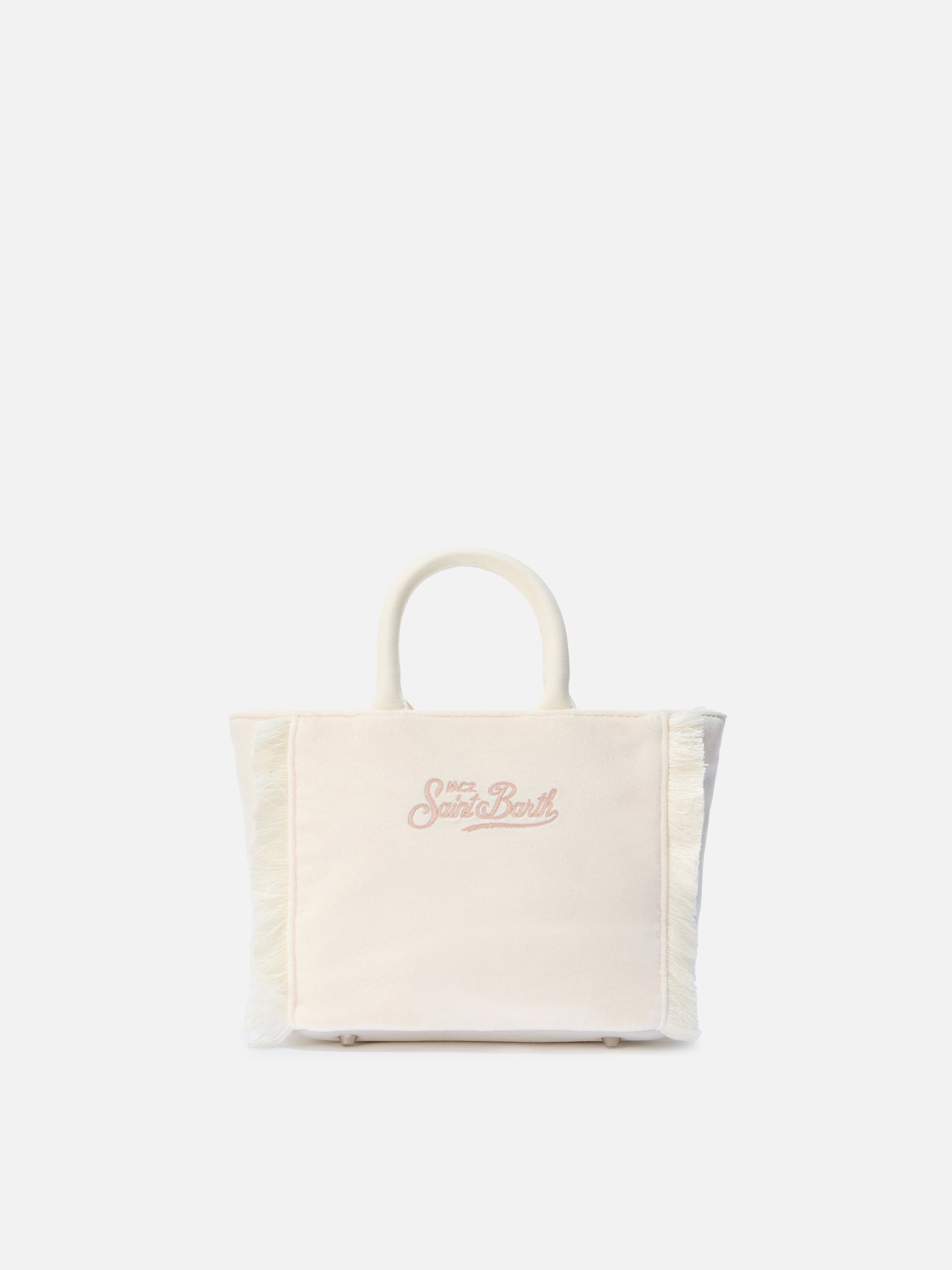 Borsa Vanity Mini Velvet bianca