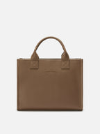 Borsa a spalla Vanity Bag Large in pelle martellata marrone