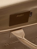 Borsa a spalla Vanity Bag Large in pelle martellata marrone
