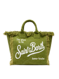 Military  green cotton canvas Vanity tote bag