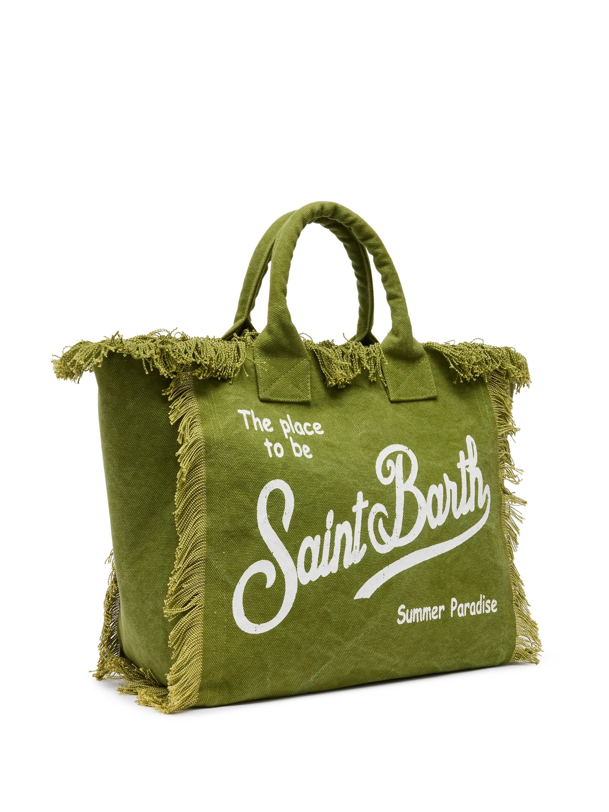 Military  green cotton canvas Vanity tote bag