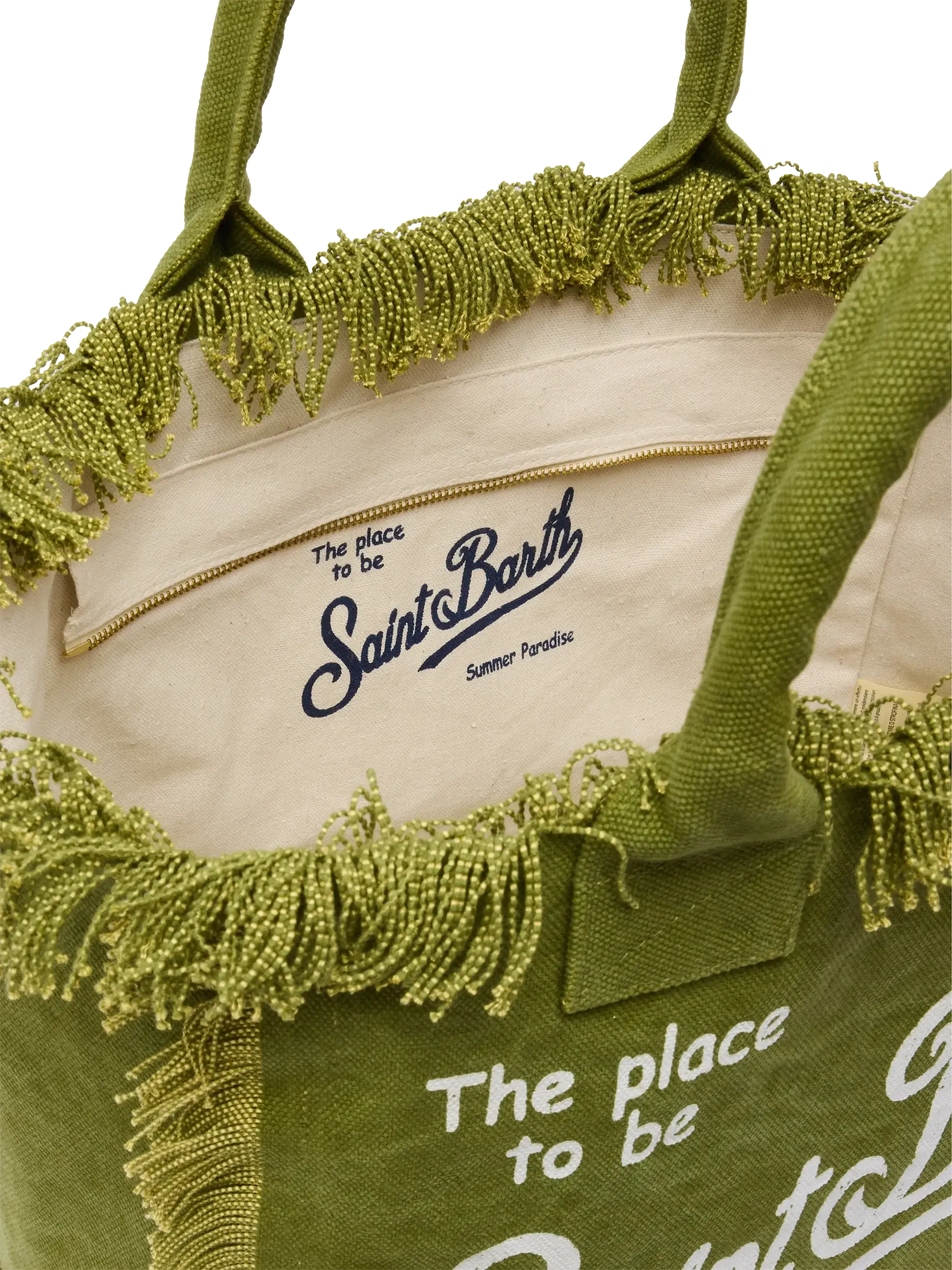 Military  green cotton canvas Vanity tote bag