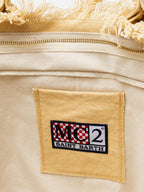 Borsa a spalla Vanity in canvas di cotone beige