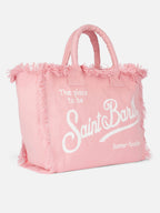 Borsa a spalla Vanity in canvas di cotone rosa