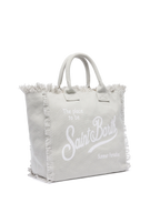 Borsa a spalla Vanity in canvas di cotone grigio