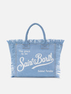 Borsa Vanity regular in denim lavaggio chiaro