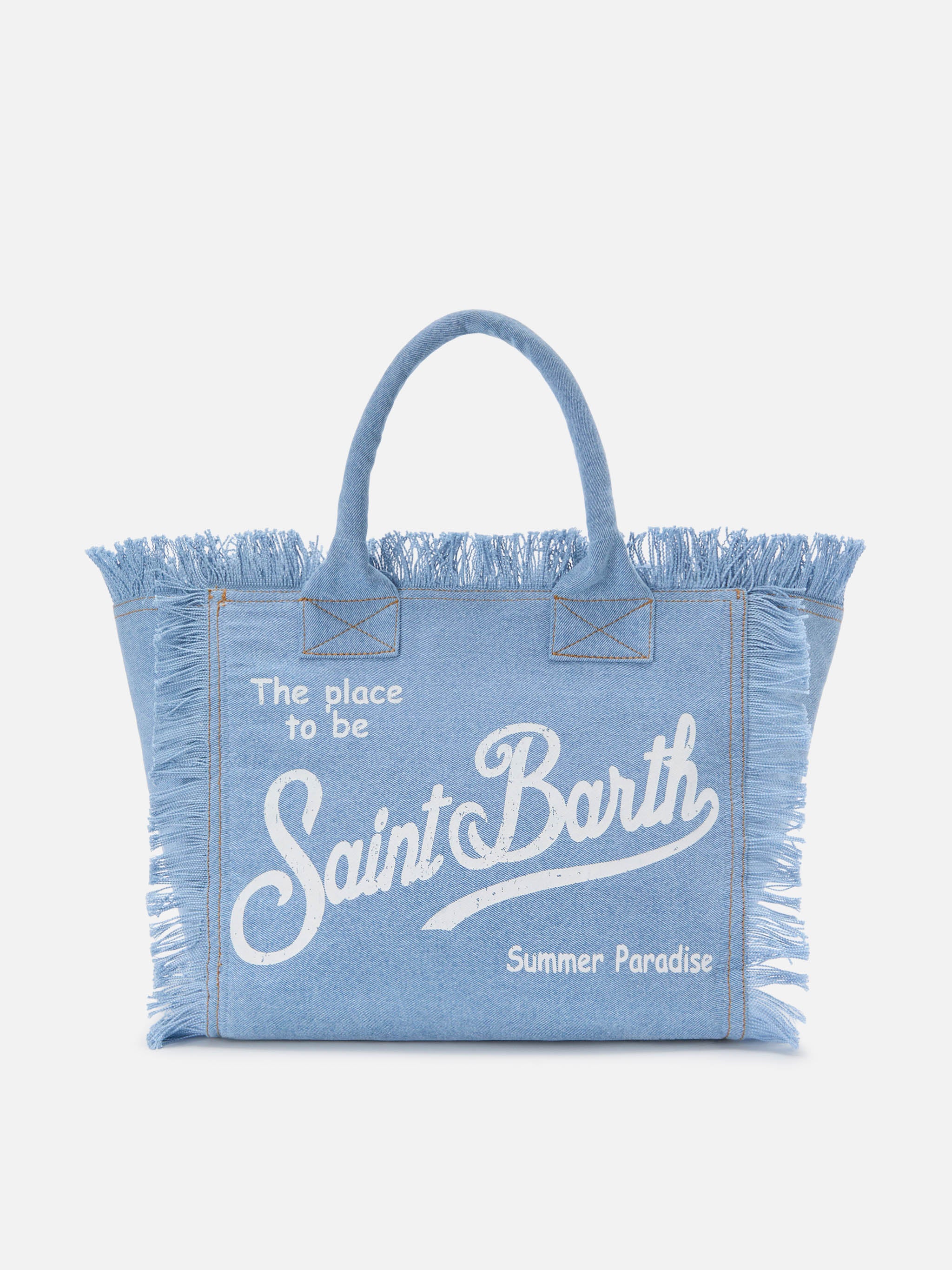 Borsa Vanity regular in denim lavaggio chiaro