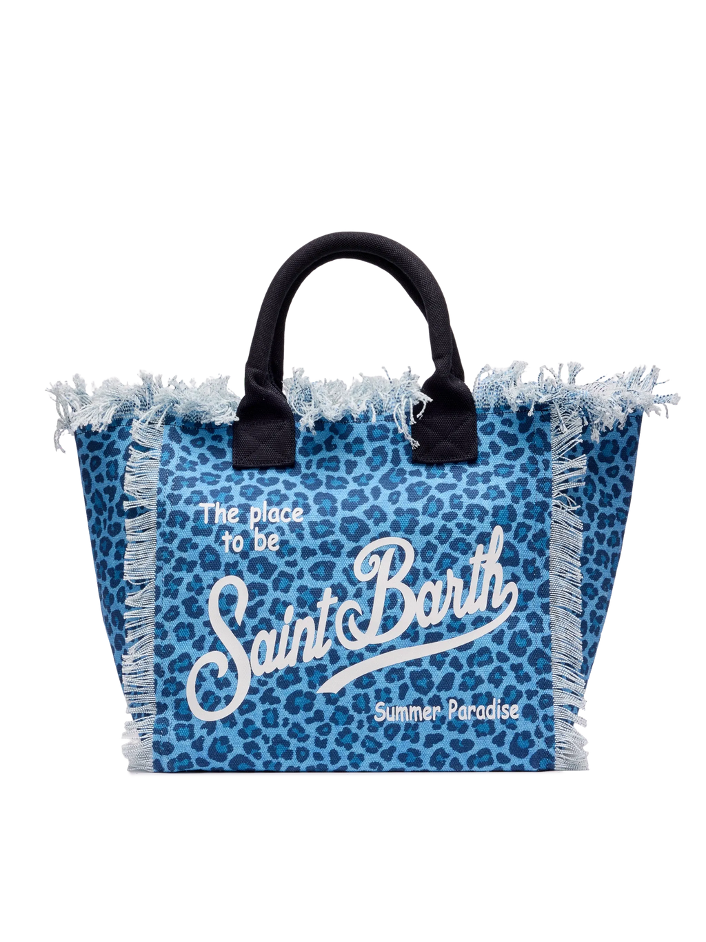 Borsa a spalla Vanity in canvas di cotone con stampa animalier