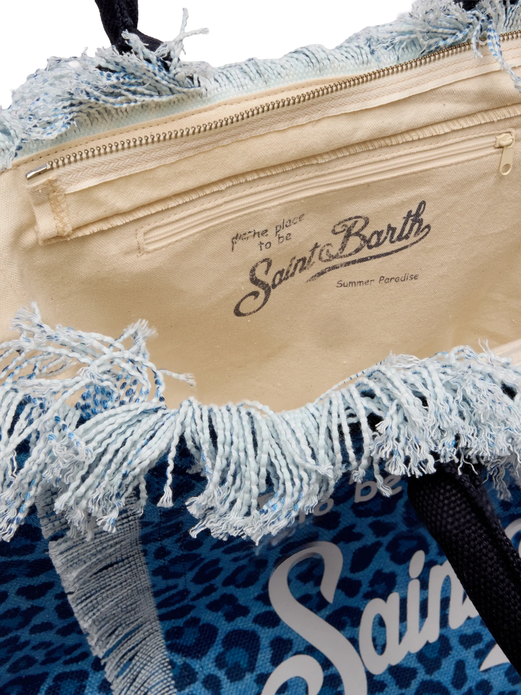 Borsa a spalla Vanity in canvas di cotone con stampa animalier
