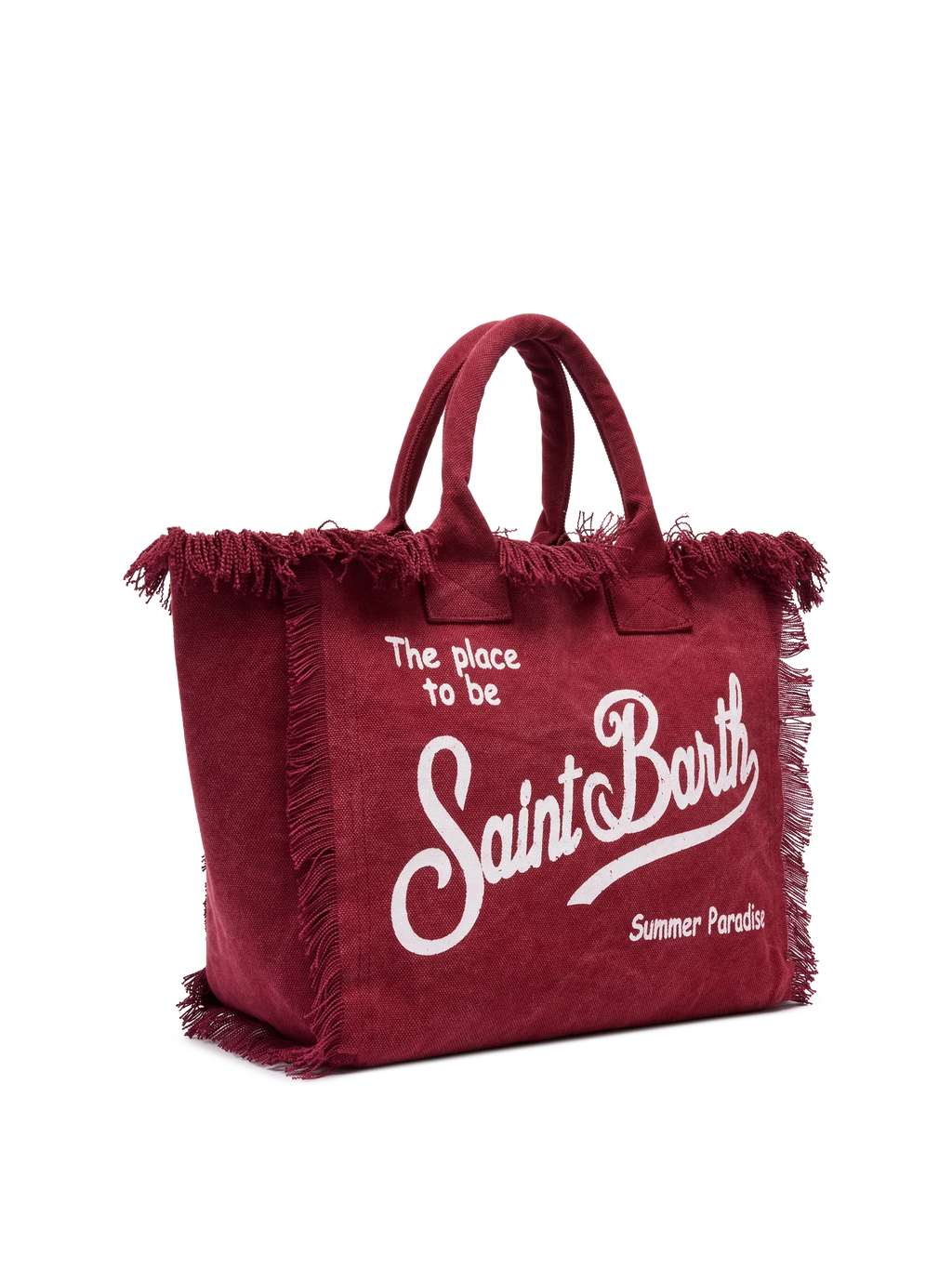 Borsa a spalla Vanity in canvas di cotone bordeaux