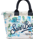 Borsa a spalla Vanity in canvas di cotone con stampa finestre greche | AI CO-CREATED DESIGN BY RICKDICK - POWERED BY RED-EYE