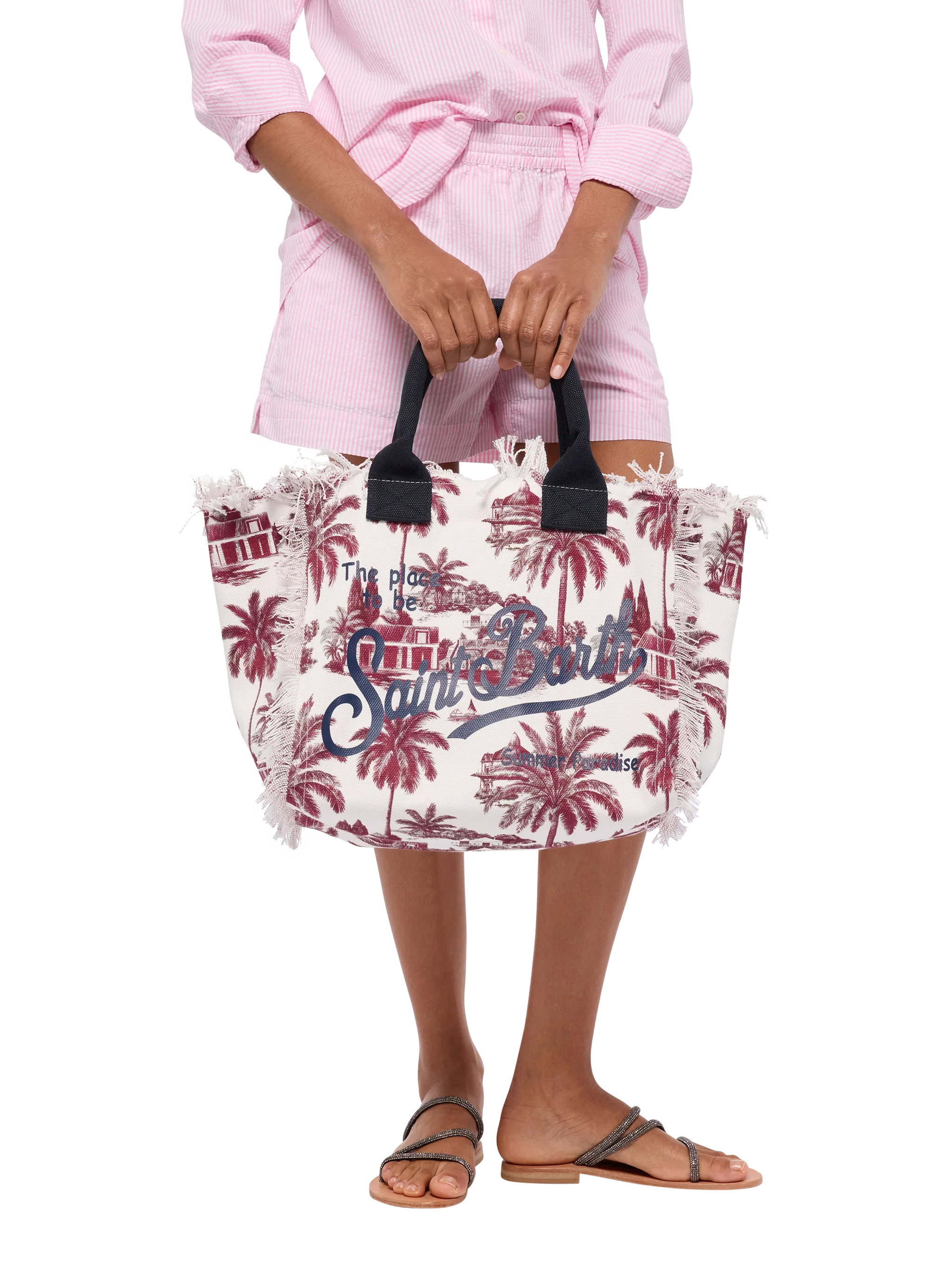 Borsa a spalla Vanity in canvas di cotone con stampa toile de jouy | AI CO-CREATED DESIGN BY RICKDICK - POWERED BY RED-EYE